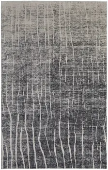 2' X 3' Black Gray and Ivory Abstract Power Loom Area Rug
