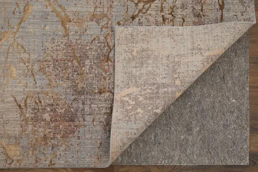 2' X 3' Tan Brown and Taupe Abstract Power Loom Area Rug