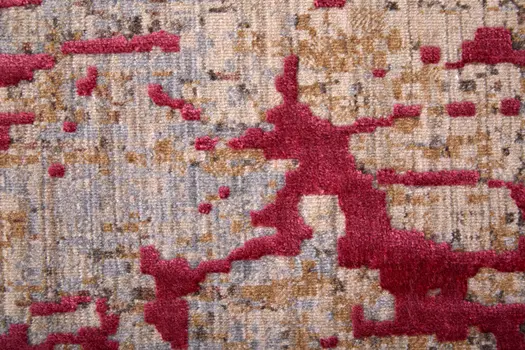 2' X 3' Pink Gray and Taupe Abstract Power Loom Area Rug