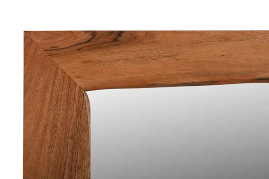 32" Brown Live Edge Solid Wood Full Length Hanging Mirror