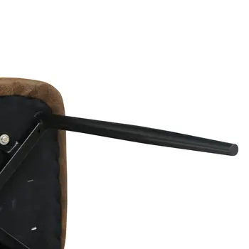 Set of Four Brown and Black Upholstered Suede Dining Side Chairs