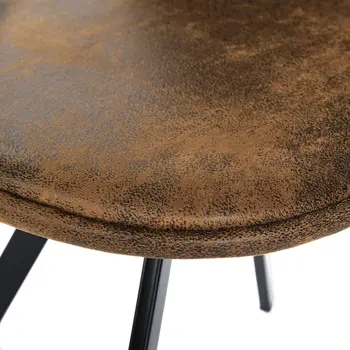 Set of Four Brown and Black Upholstered Suede Dining Side Chairs