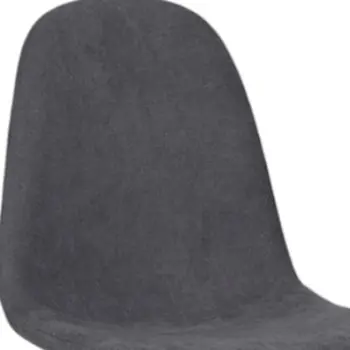 Set of Four Gray and Brown Upholstered Fabric Dining Side Chairs