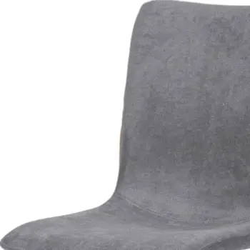 Set of Four Dark Gray and Gold Upholstered Fabric Dining Side Chairs
