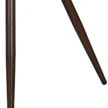 Set of Two Beige and Walnut Upholstered Fabric Dining Side Chairs