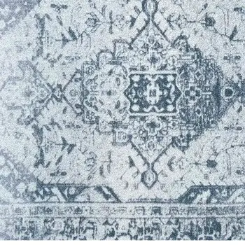 2' X 4' Blue Gray Oriental Distressed Washable Area Rug With UV Protection