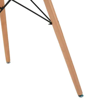 32" White and Natural Wood Round Top Dining Table