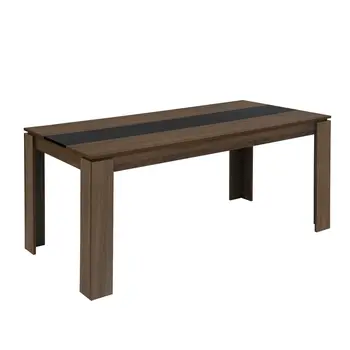 55" Brown and Black Wood Dining Table