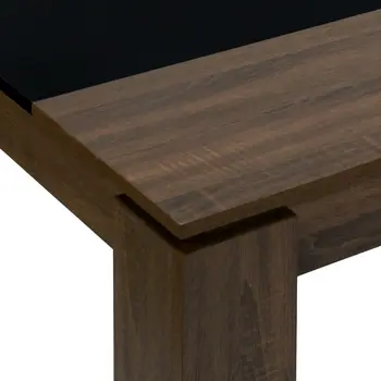 55" Brown and Black Wood Dining Table