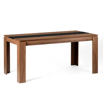 63" Brown and Black Wood Dining Table