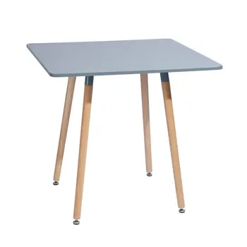 32" Gray and Natural Wood Square Dining Table