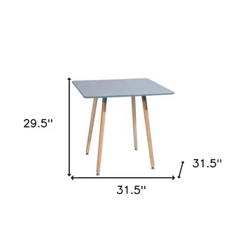 32" Gray and Natural Wood Square Dining Table