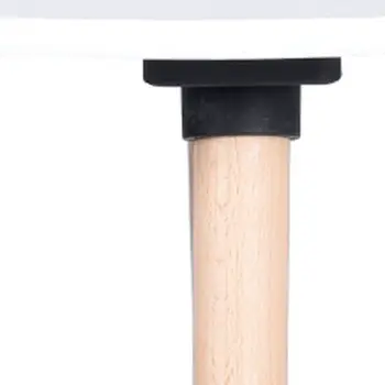 32" White and Natural Wood Round Top Dining Table