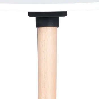 32" White and Natural Wood Round Top Dining Table