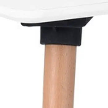 32" White and Natural Wood Square Dining Table