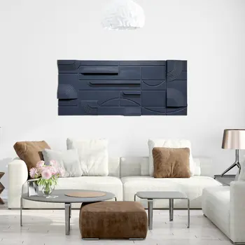 Blue Modern Geometric Wrapped Canvas Wall Art