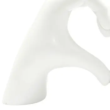 4" White Resin Heart Hands Tabletop Sculpture