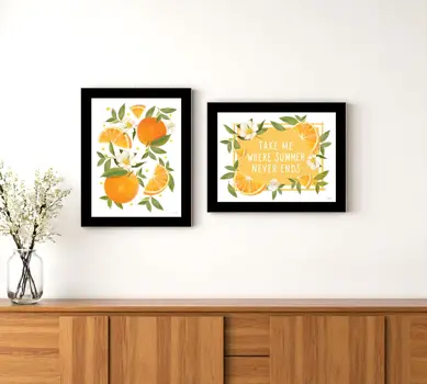 Set Of Two Take Me Where Summer Never Ends Black Framed Wall Art