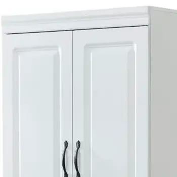 74" White Two Door Two Drawer Combo Dresser