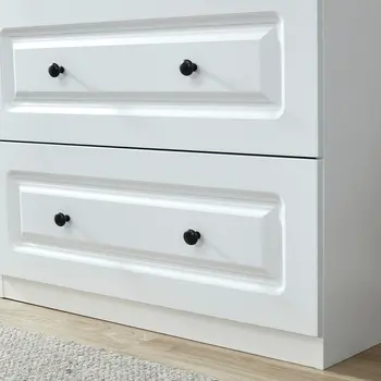 74" White Two Door Two Drawer Combo Dresser