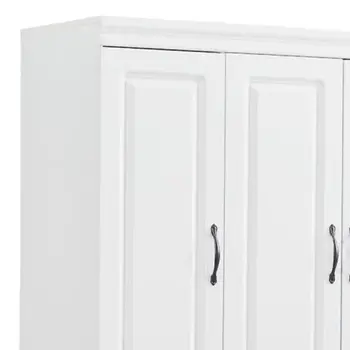 74" White Five Door Two Drawer Combo Dresser