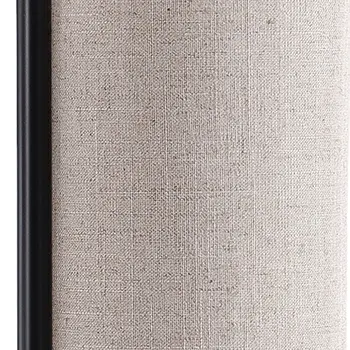 22" Black Metal Bedside Lamp With Beige Cylinder Shade
