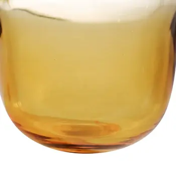 14" Clear And Brown Ombre Round Glass Table Vase