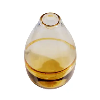 11" Clear And Brown Ombre Round Glass Table Vase