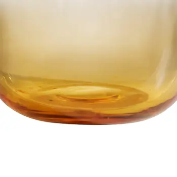 11" Clear And Brown Ombre Round Glass Table Vase