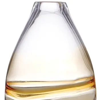 11" Clear And Brown Ombre Round Glass Table Vase