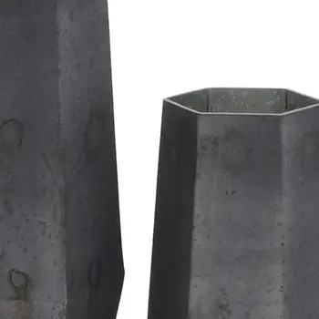 Set of Two Black Wavy Glass Table Vase
