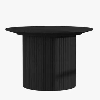 24" Black Wood Round Pedestal Coffee Table