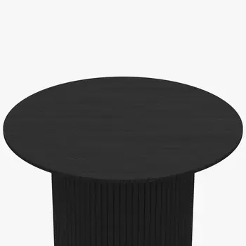 24" Black Wood Round Pedestal Coffee Table