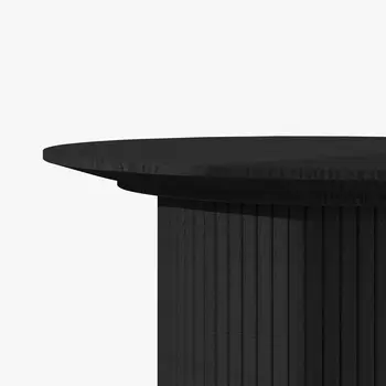 24" Black Wood Round Pedestal Coffee Table