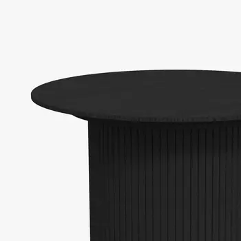 24" Black Wood Round Pedestal Coffee Table