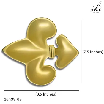 6" Gold Aluminum Handmade Fleur de Lis Trinket Tray