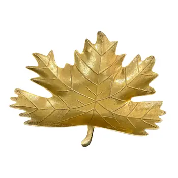 10" Gold Leaf Aluminum Handmade Serving Tray