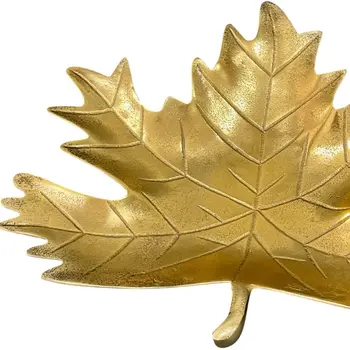 10" Gold Leaf Aluminum Handmade Serving Tray