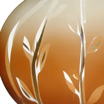 10" Brown Leaf Oval Lead Free Crystal Table Vase