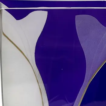 11" Clear And Purple Floral Lead Free Crystal Table Vase
