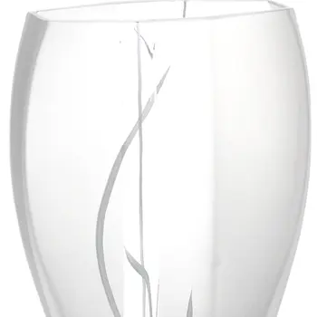 11" Clear And White Abstract Lead Free Crystal Table Vase