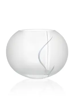 10" White Round Lead Free Frosted Crystal Table Vase