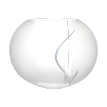 10" White Round Lead Free Frosted Crystal Table Vase