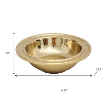 5" Gold Aluminum Round Candy or Nut Bowl