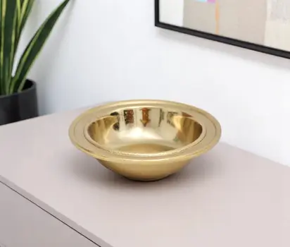 5" Gold Aluminum Round Candy or Nut Bowl