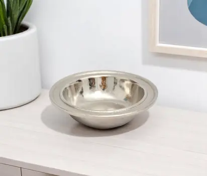 5" Silver Aluminum Round Candy or Nut Bowl