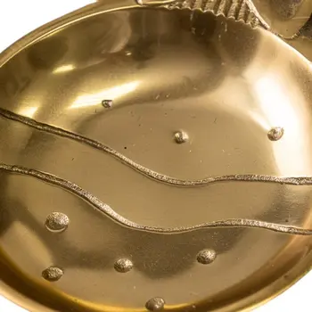 6" Gold Aluminum Christmas Ornament Round Candy or Nut Bowl