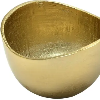 6" Gold Aluminum Asymmetrical Edge Round Candy or Nut Bowl