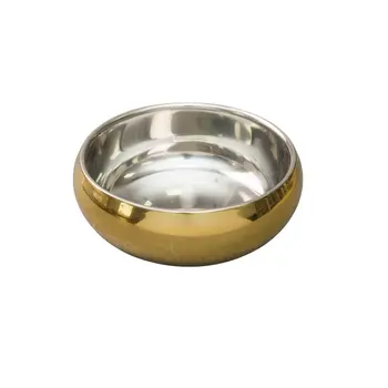 5" Gold And Silver Stainless Steel Double Wall Round Candy or Nut Bowl