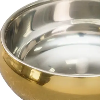 5" Gold And Silver Stainless Steel Double Wall Round Candy or Nut Bowl